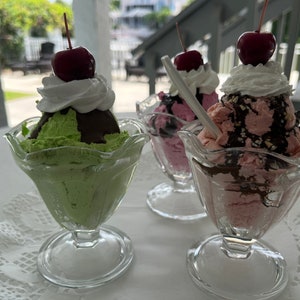 Faux Ice Cream Scoops For Tiered Tray Decor - Realistic Fake Dessert Display Props