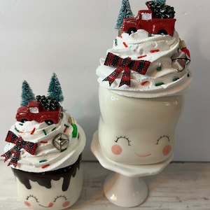 Faux Christmas mug topper, fake marshmallow mug topper, mug topper, mini mug topper, fake Christmas mug topper