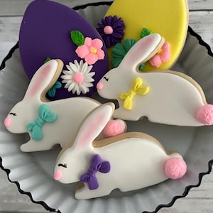 Faux Easter Bunny Cookies: Tiered Tray Decor, Set of 3