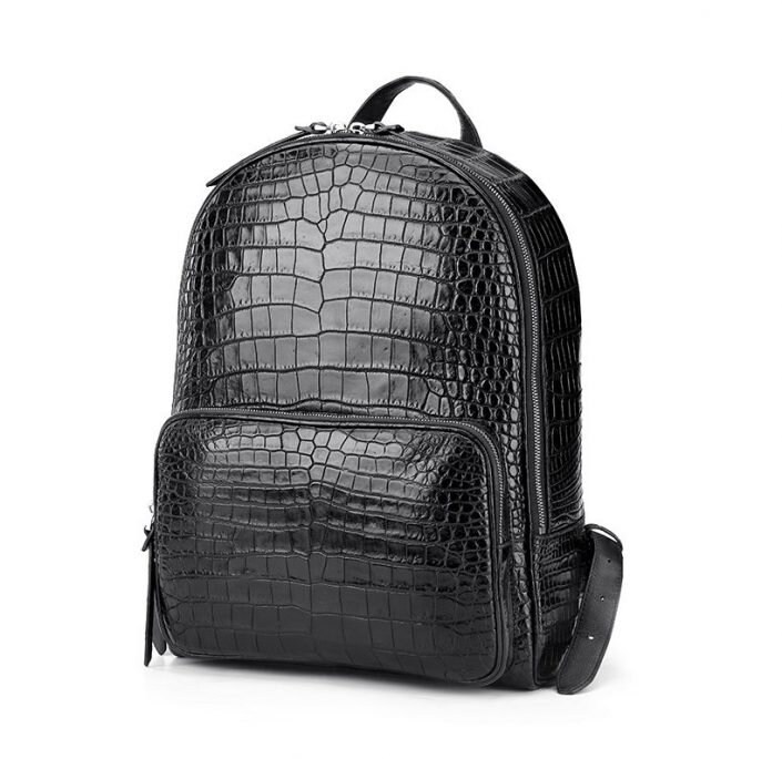 Convertible Executive Leather Bag in Noir Crocodile Print Black – Black  Owned Everything