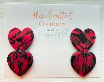 Valentine clay earrings