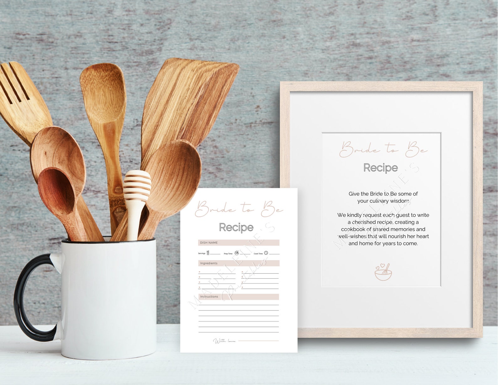 Recipe Cards for Bridal Shower Recipe for Bride to Be Recipe Card ...