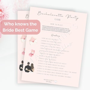 Who Knows the Bride Best Bachelorette Party Game Who knows the Bride the Most Fun Bridal Shower Game Wedding Shower Game the Bride will Love
