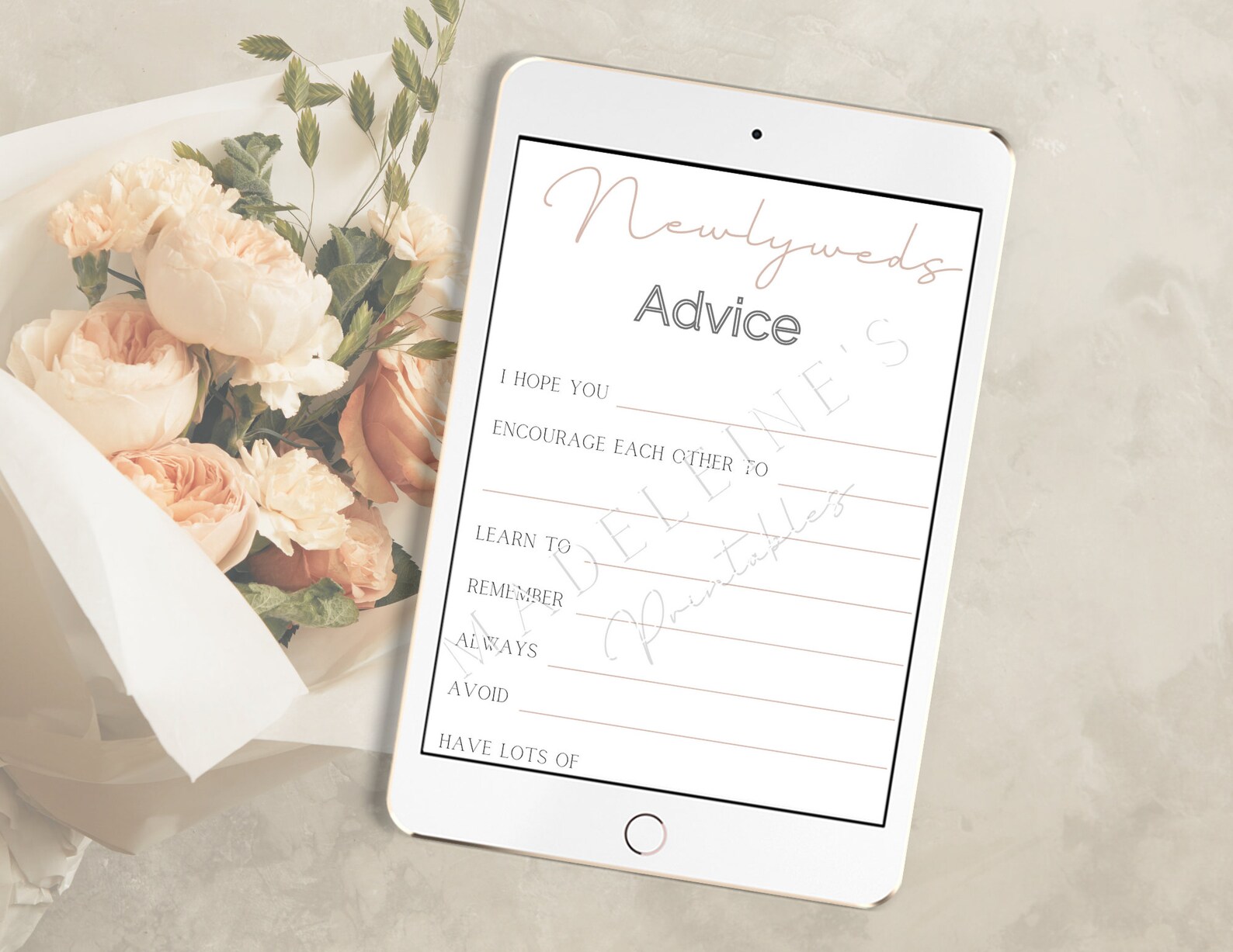 Newlywed Advice and Wishes for Bride and Groom Bridal Shower Game ...