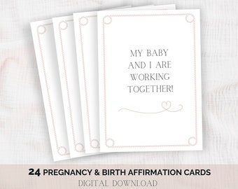 Pregnancy Affirmation Card Positive Pregnant Birth Affirmations New Baby Hypnobirthing Gift Pregnant New Mother Support Card