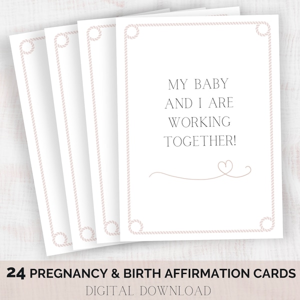 Pregnancy Affirmation Card Positive Pregnant Birth Affirmations New Baby Hypnobirthing Gift Pregnant New Mother Support Card