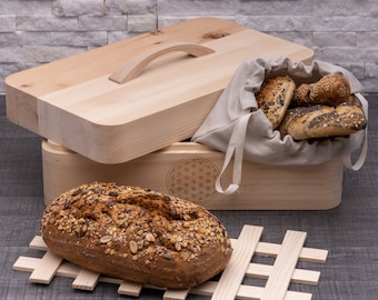 JOWE® Zirbenbrotdose | Personalisierte Brotdose aus Zirbe | Brotkasten aus Zirbenholz