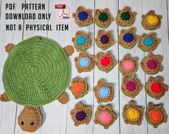 Het ORIGINELE Turtle Memory Game PATROON | Haakpatronen | Amigurumi-schildpad | Volledige gids | Patroon Tutorial PDF - Engels | Haken