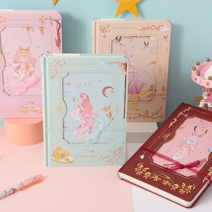Kawaii Moon Waltz Hollow Carved Hardcover Notebook - DIY Journal - Kawaii Stationery - Planner - School Supplies