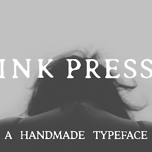 Ink Press Font Handmade Vintage Font for Logos Arts & Crafts Projects It&#39;s an Old news paper font that&#39;s aged and rough for a textured look