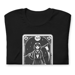 Tarot Death Card 369 Mädchen im Regen Unisex T-Shirt