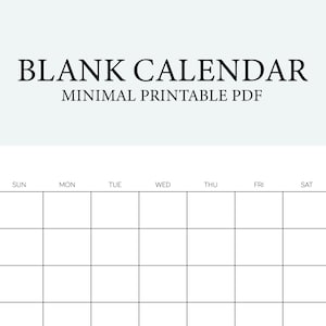 May include: A blank calendar printable PDF with the days of the week labelled: Sun, Mon, Tue, Wed, Thu, Fri, Sat.