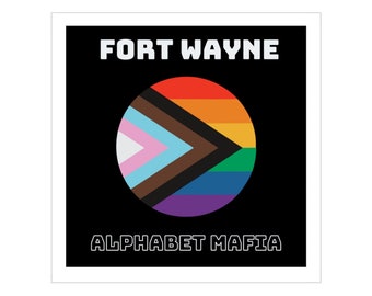 Fort Wayne Alphabet Mafia Adesivi all'aperto, Quadrato, 1pcs