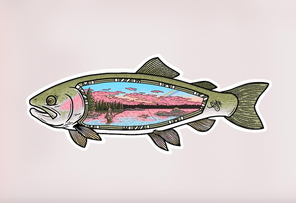 River Printable Sticker Rainbow River Vinyl Sticker - Etsy