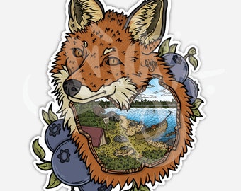 Fox Berry Portage Vinyl Sticker