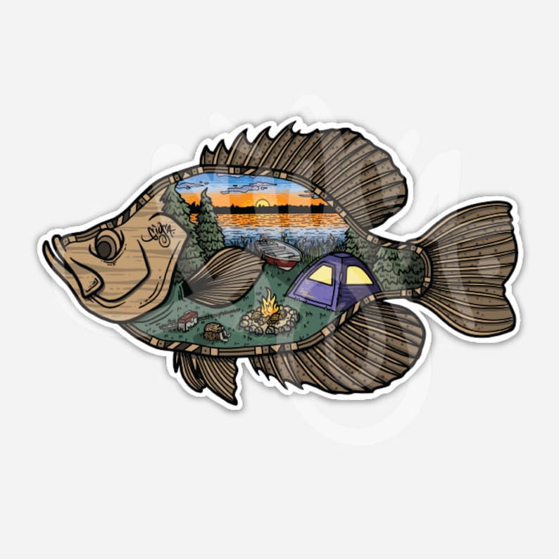 Camp Crappie Vinyl Sticker image 1