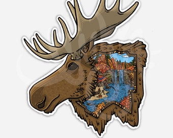 Moose Falls Vinyl Sticker