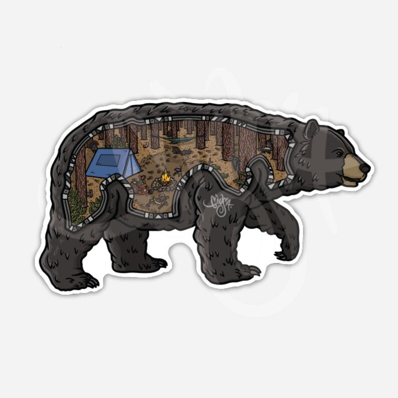 Bear Pines Vinyl Sticker image 1