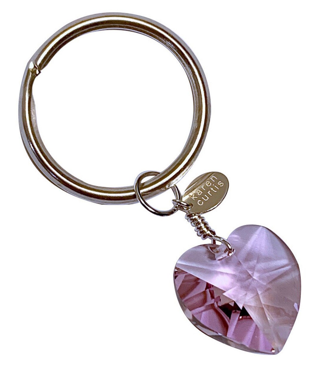 Limited Edition Sterling Silver Swarovski Crystal 18mm Violet Heart Bag ...