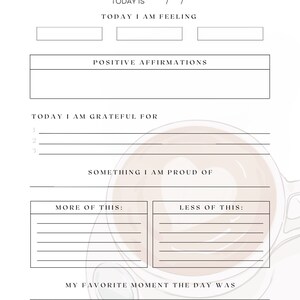 Printable daily gratitude journal