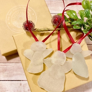 Sea Glass Angel ornaments, Set of 3