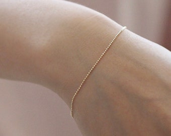 bracelet ball chain gold handmade