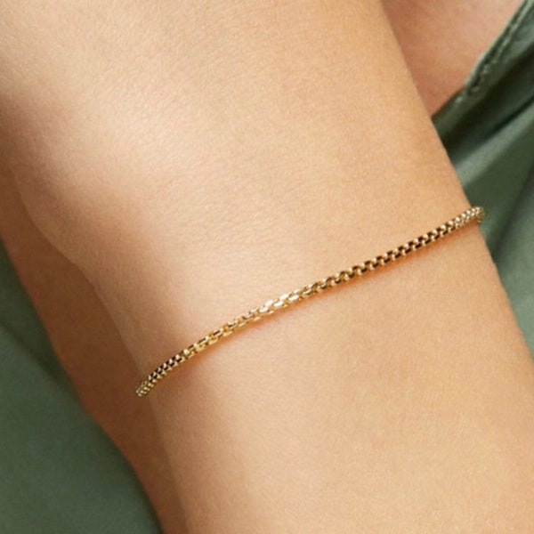 Box link bracelet, gold filled • 14k gold plated, minimalist • very stylishly crafted • jewelry for everyday life • handmade