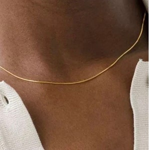 choker necklace gold snake thin handmade