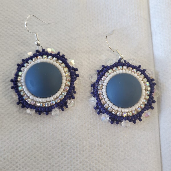 LOOK! stunning beaded earrings- Matte centers!!