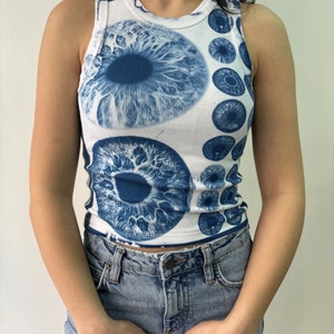 Iris Cyanotype Crop Top