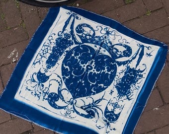 Heart Cyanotype Bandana