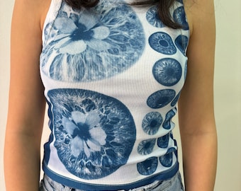 Iris Cyanotype Crop Top