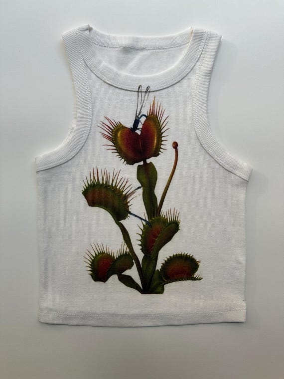 Venus Flytrap Digital Printed Crop Top - Handmade DTG Crop