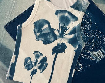 Cyanotype Crop Top