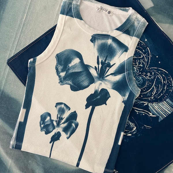 Cyanotype Crop Top