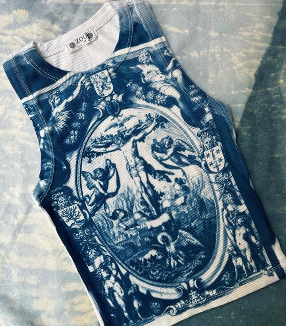 Jesus Cyanotype Crop Top
