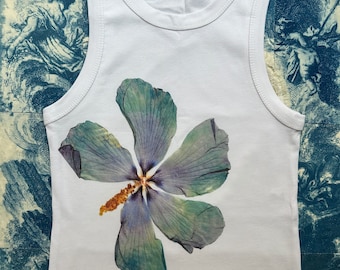 Floral Print Crop Top: Handmade Cotton Blend DTG Printed Top