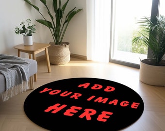 Custom Round Rugs, Custom Your Image Rug, Custom Rug with Your Logo, Custom Photo Carpet, Your Text Rug, Custom Gift Rug, Custom Design Rugs