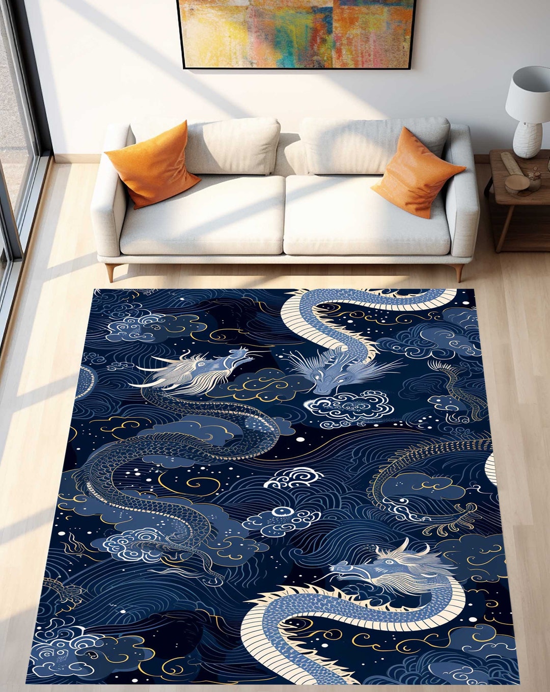Dragon Pattern Rug, Rug in Chinese Dragon Pattern, Rugs for Bedroom ...