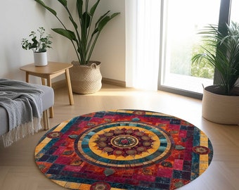 Rug with Mandala Pattern, Yoga Mat, Rugs for Bedroom, Living Room Carpet, Girl Room Rugs, Gift Rugs, Personalized Rug, Rugs