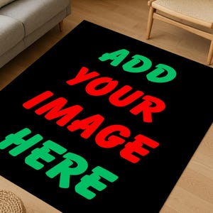 Custom Rug, Personalized Logo Carpet, Custom Photo Rug, Washable Area Rug, Design Your Own Gift