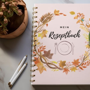Recipe book template - digital PDF - cookbook template - design yourself - German - pastel colors - A4 A5 - recipe cards - gift idea