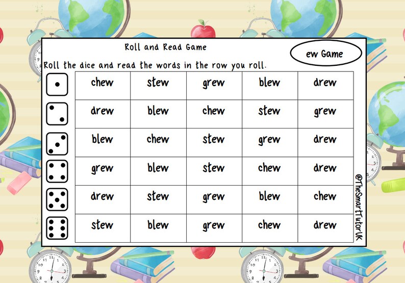 Phonics Roll and Read Printables School Theme 35 PAGES - Etsy