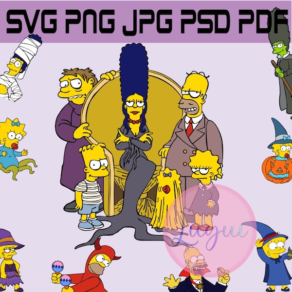 Simpson Svg, bart, homer simpson, Halloween, Svg, Pdf, Png, vector