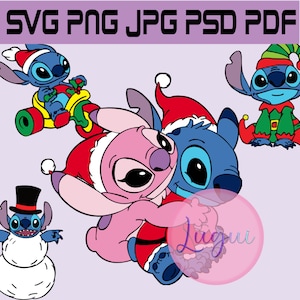 Stitch Christmas SVG , christmas 4 Bundle stitch Layered Svg, stitch christmas Svg, christmas svg, Svg, Png