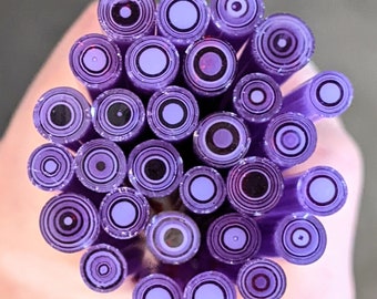 COE 90 Murrini | Perfectly Purple 1oz | Millefiori, Murrine, Vitrigraph, Bullseye Murrini, Glass Cane, Glass Slices