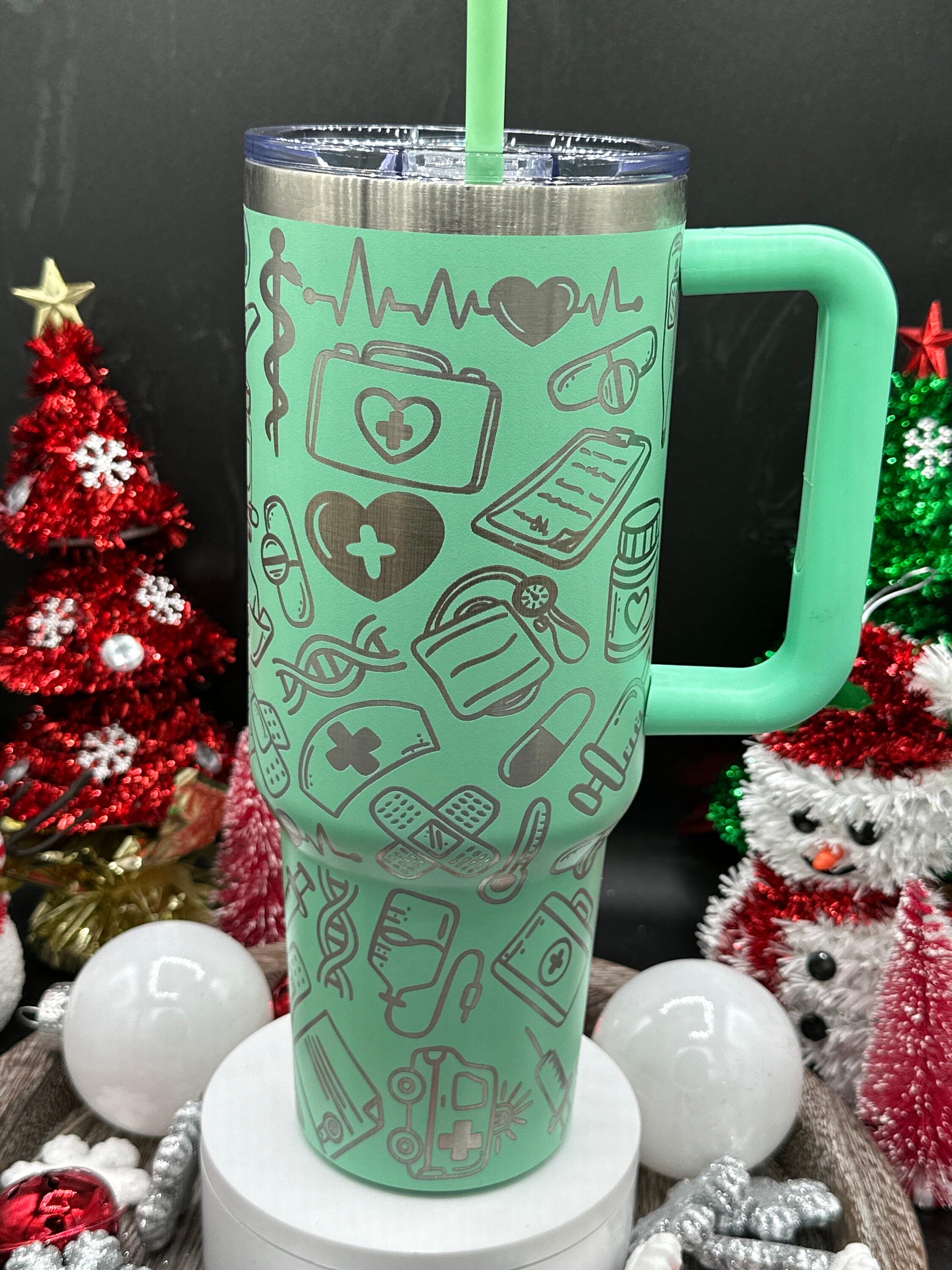 Nurse Personalized Laser Engraved 40oz Tumbler - Healthcare Appreciation Gift - Custom RN LPN CNS, Multiple Color Options