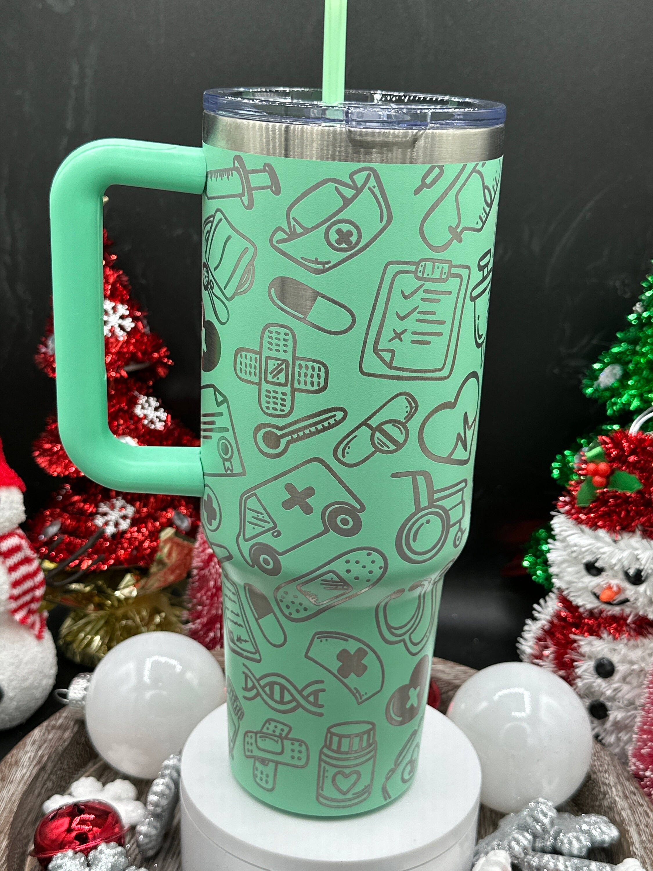 Nurse Personalized Laser Engraved 40oz Tumbler - Healthcare Appreciation Gift - Custom RN LPN CNS, Multiple Color Options