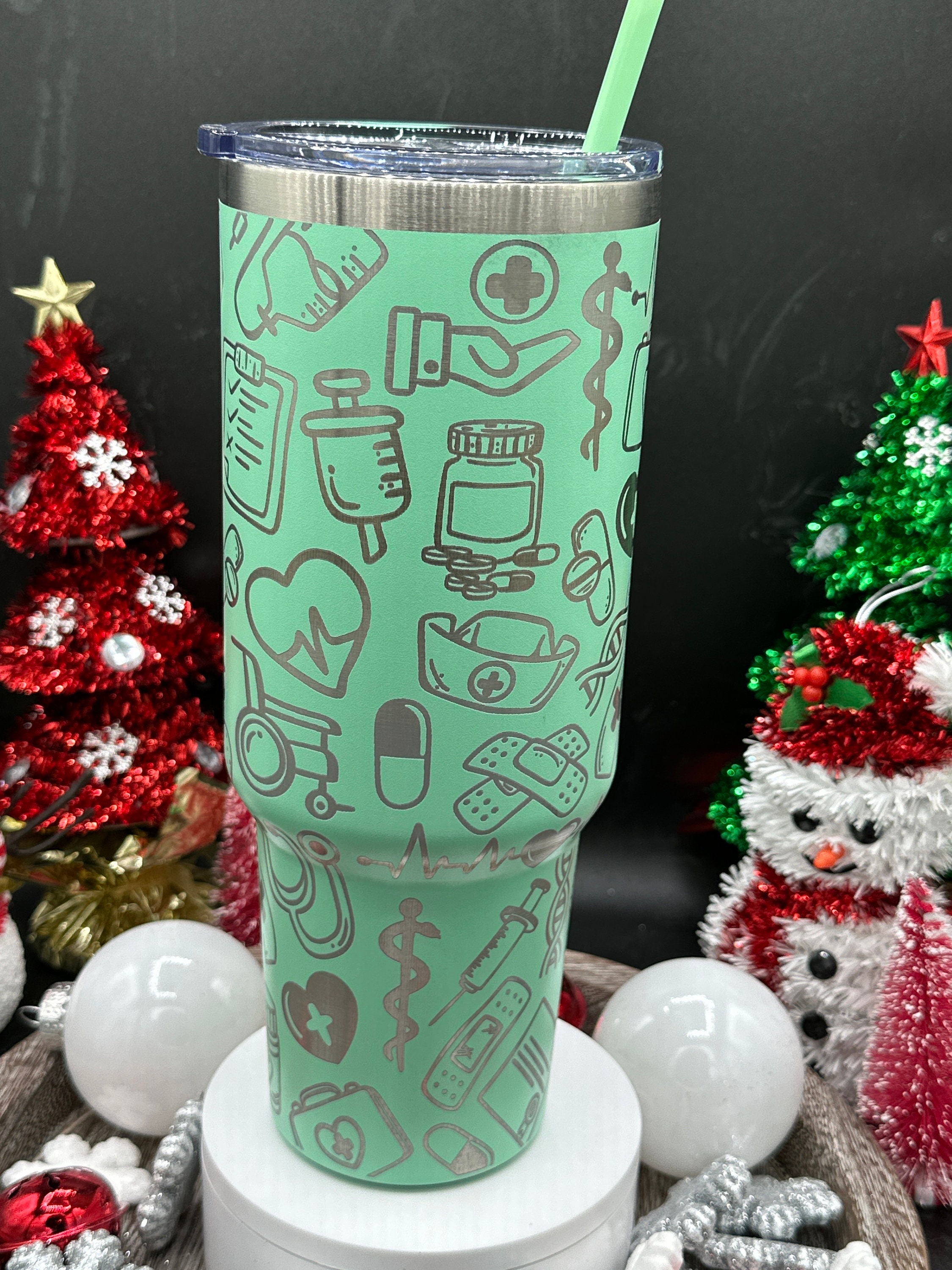 Nurse Personalized Laser Engraved 40oz Tumbler - Healthcare Appreciation Gift - Custom RN LPN CNS, Multiple Color Options