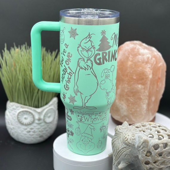 The Grinch With Merry Grinchmas 40oz H20 Stanley Topper